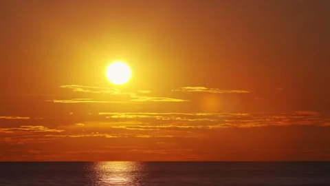 Timelapse with Sunset and Cumulus Clouds Flying High in a Beautiful Blue Sky Stock Footage 201150494