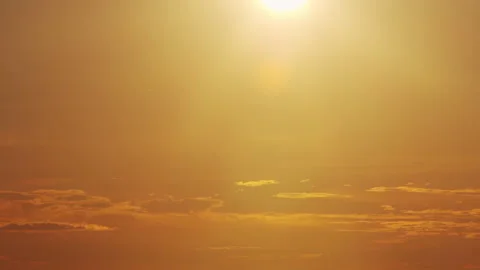 Timelapse with Sunset and Cumulus Clouds Flying High in a Beautiful Blue Sky Stock Footage 201329735