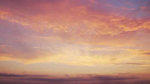 Timelapse with Sunset and Cumulus Clouds Flying High in a Beautiful Blue Sky Stock Footage 201543836