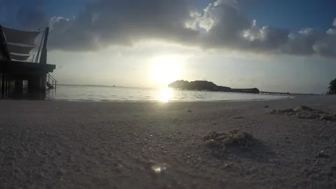 Timelapse of sunset in an atoll Stock Footage 138896177
