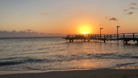 Timelapse Sunset on the Beach of Curacao Stock Footage 102798677