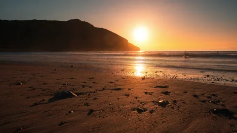 Timelapse of a sunset on a beach. Stock Footage 159094758
