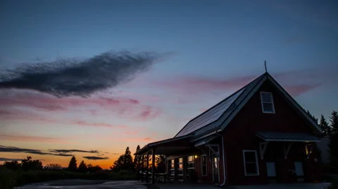 Timelapse sunset behind beautiful rural home Stock Footage 55996845