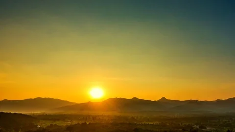 Timelapse Sunset behind mountain. Stock Footage 81645348