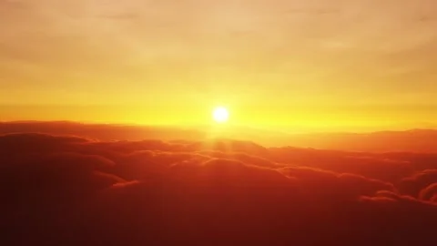Timelapse of sunset behind a sea of clouds. Stock Footage 160210245