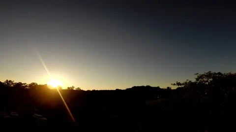 Timelapse Sunset Behind Trees Stock Footage 41832486
