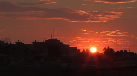 Timelapse of the sunset in Beirut Stock Footage 57422620