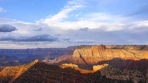 Timelapse sunset below Grandview Point looking east clouds catch the last light. Stock Footage 108332291