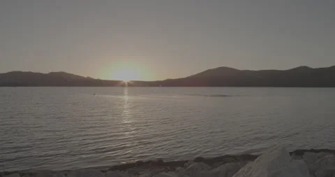 Timelapse of a sunset at Big Bear lake near LA Stock Footage 150442776