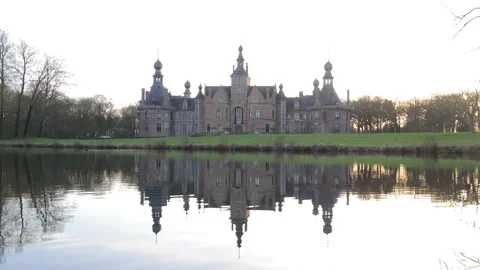 Timelapse of a sunset bu the castle Stock Footage 170302186