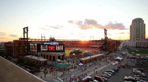 Sunset Glowing Off Of Brick Stadium Exterior Stock Photo - Download Image  Now - Busch Stadium, St. Louis - Missouri, Famous Place - iStock