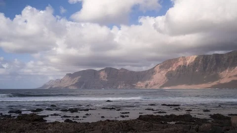 Timelapse sunset in Cale de Famara in Lanzarote  H265-422 4KUHD 29.97 VHQ Stock Footage 107453224