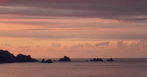 Timelapse of a sunset in Cape Ortegal in Galicia, Spain. Stock Footage 139355643