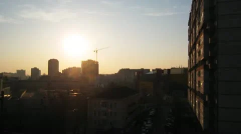Timelapse Sunset At City Stock Footage 11179464