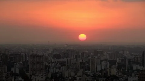 Timelapse of a Sunset in the city Stock Footage 118193044