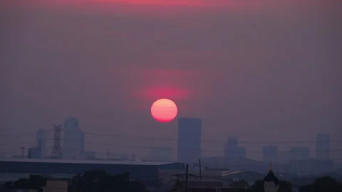 Timelapse of sunset in the city Stock Footage 277102246