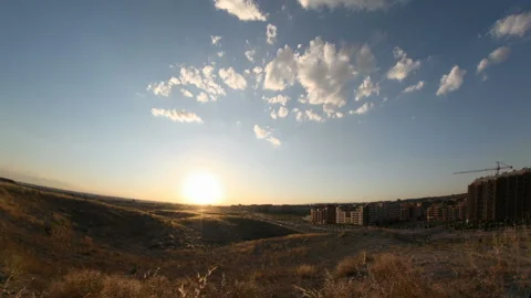 Timelapse of sunset in city suburbs Stock Footage 115080153