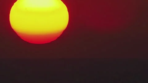 Timelapse sunset, close-up sun with spot Stock Footage 155845093