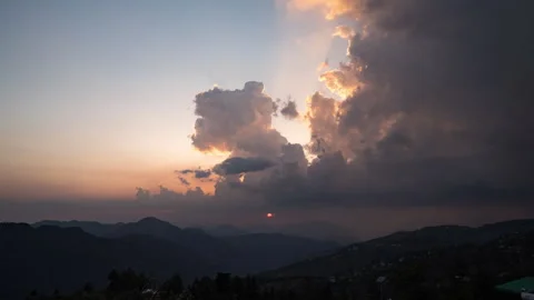 Timelapse - Sunset with clouds 4K30 Stock Footage 268062012