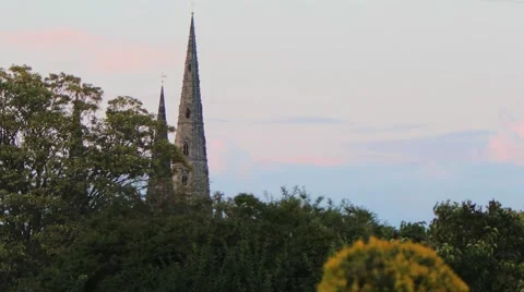 Timelapse Sunset Clouds Drift Passed Cathedral Spires Stock-Footage 41864404