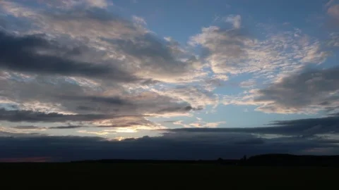 Timelapse with sunset cloudy sky. Dark. Stock Footage 229255016