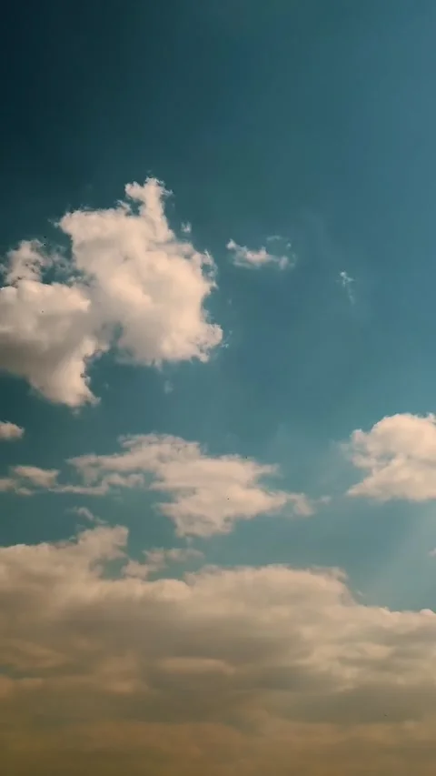 Timelapse, at sunset, dark blue sky, running thunder clouds, rain clouds Stock Footage 310809243