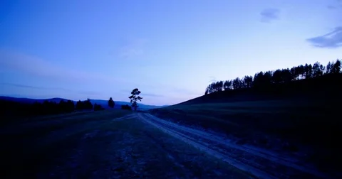 Timelapse, sunset in dark colors Stock Footage 81891748