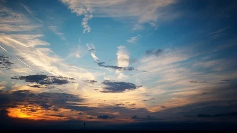 Timelapse sunset dark sky with clouds over the city Stock Footage 118160036