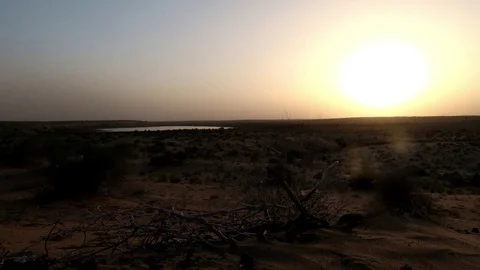 Timelapse of sunset in desert Video stock 116184568