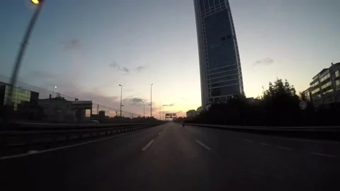 Timelapse, sunset driving on Mecidiyekoy district Video stock 158582157
