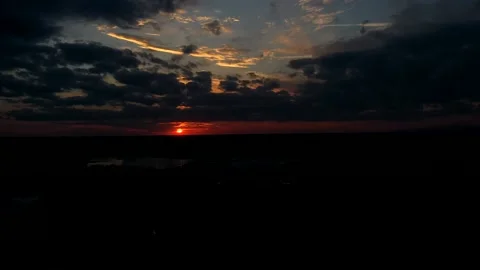 Timelapse Sunset by drone Stock Footage 147290192
