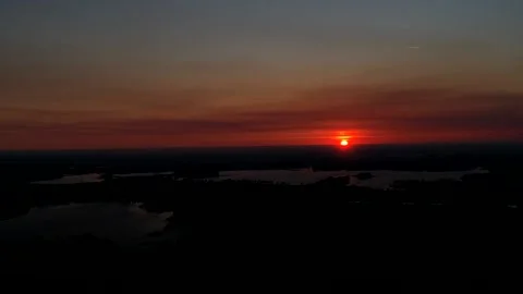 Timelapse of sunset by drone Stock Footage