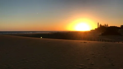 TIMELAPSE SUNSET FROM THE DUNES OF MASPALOMAS Stock Footage 101790387