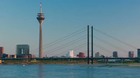 Timelapse of sunset in Dusseldorf Stock Footage 68159441