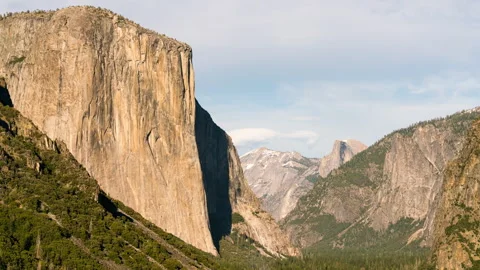 Timelapse of sunset on El Capitan in Yosemite National Park in California, USA Stock Footage 346103555