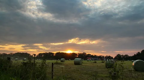 Timelapse Sunset farmfield Stock Footage 36552426