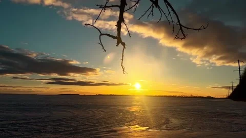 Timelapse sunset in the field Stock Footage 236720067