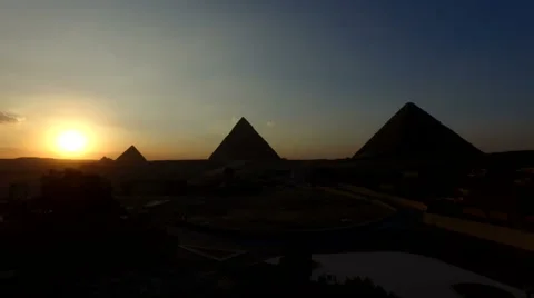 Timelapse of sunset at Giza pyramids Stock Footage 63253468