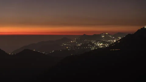 Timelapse of Sunset on Hills Video stock 263008134