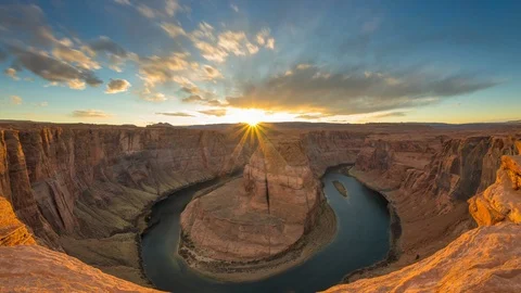 Timelapse of Sunset at Horseshoe Bend Stock Footage 111068339