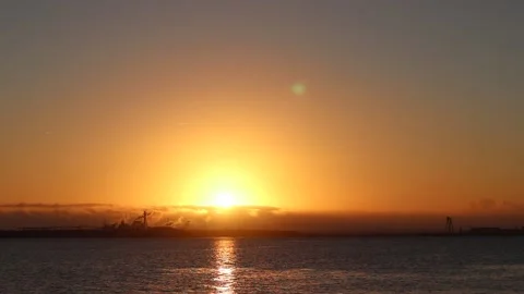 Timelapse of sunset in industrial area Video stock 148231565