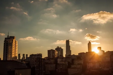 Timelapse Sunset at Istanbul Stock Footage