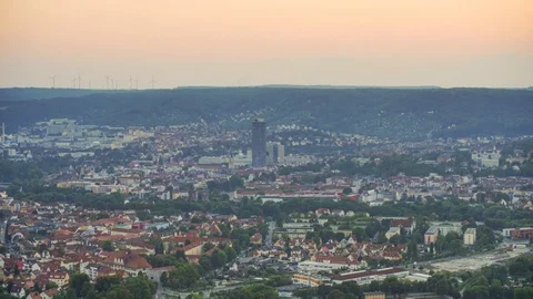 Timelapse sunset Jena from Jenzig 스톡 동영상 89620402