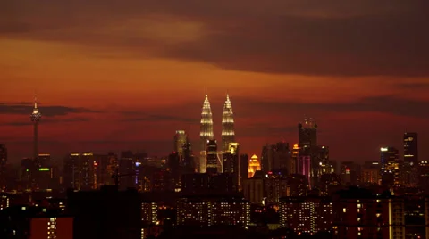 Timelapse For Sunset At Kuala Lumpur Stock Footage 38297092