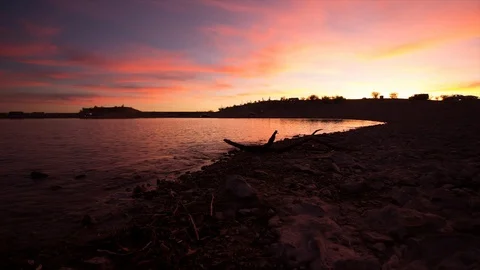 Timelapse of Sunset on Lake Stock Footage 89554103