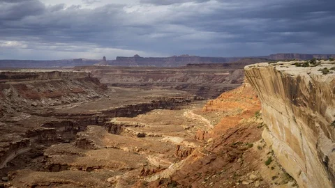 Timelapse of Sunset Light on Ekker Canyon in Canyonlands National Park Stock Footage 129032820