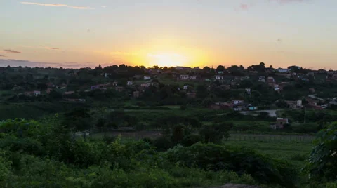 Timelapse – Sunset at a little town Stock Footage 27396331