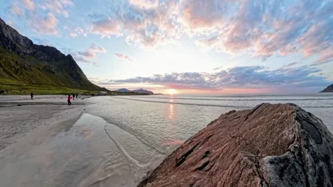 Timelapse of a sunset in Lofoten Stock Footage 292445107