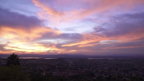 Timelapse of sunset looking down over san miguel de allende, mexico Stock Footage 84248409