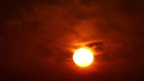 Timelapse of Sunset in Magic Orange Ray Stock Footage 161075136